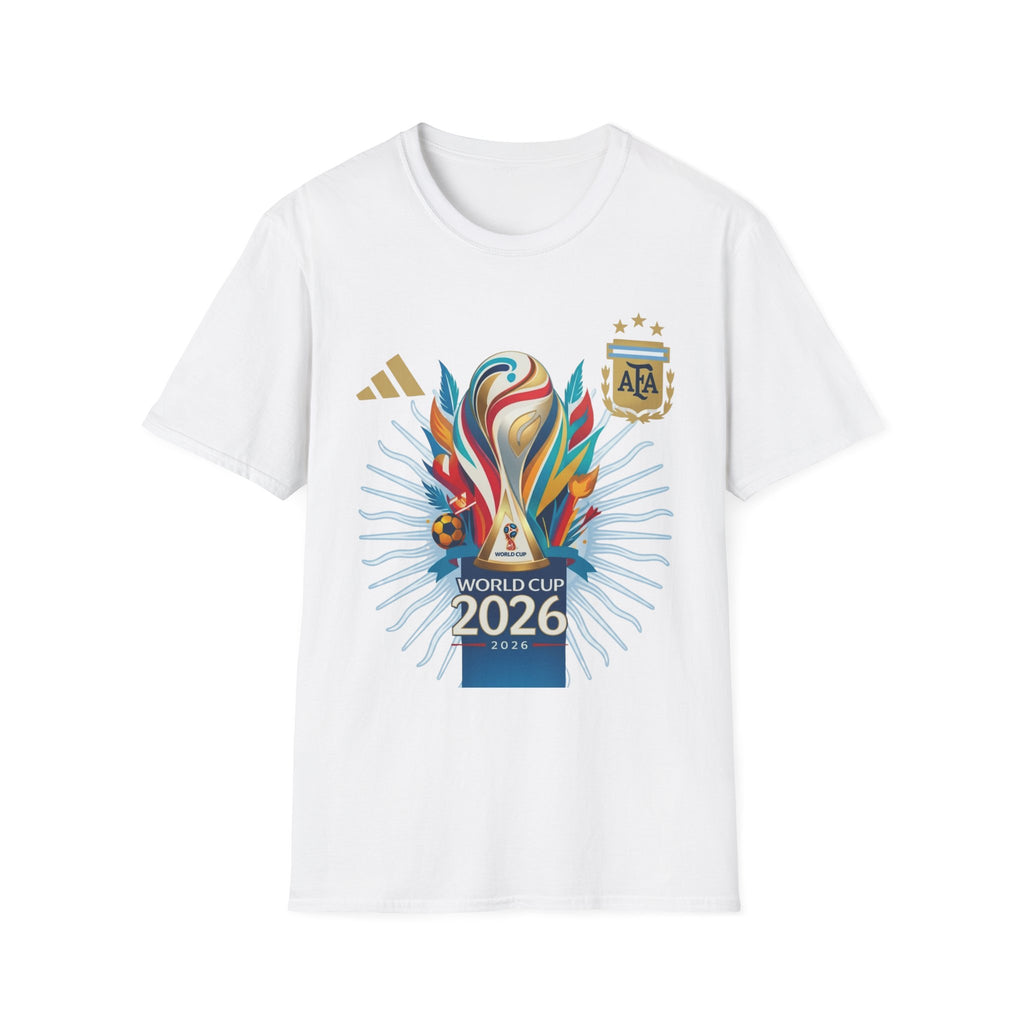 Argentina World Cup 2026 T-Shirt — AFA Crest & Colorful Trophy Design