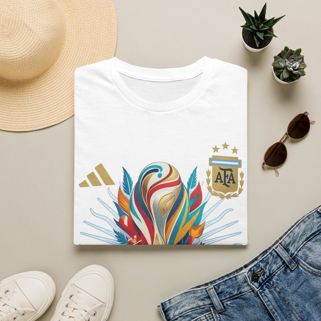Argentina World Cup 2026 T-Shirt — AFA Crest & Colorful Trophy Design